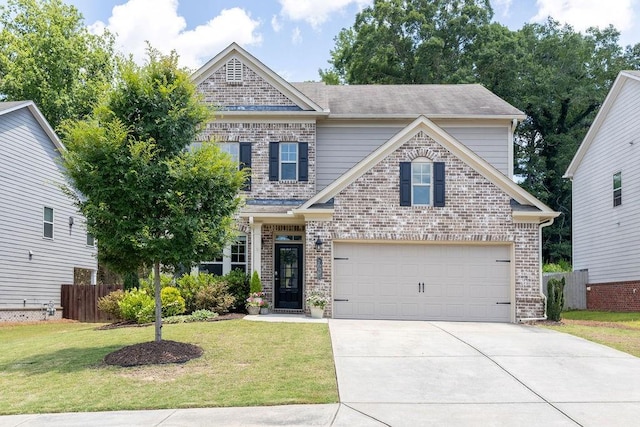 2099 Lakeview Bend Way, Buford, GA 30519 - traditional home featuring concrete driveway, brick siding, and an attached garage