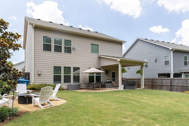 2099 Lakeview Bend Way, Buford, GA 30519 - rear view of house featuring a patio and a fire pit