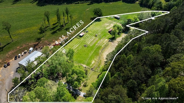 drone / aerial view featuring a rural view