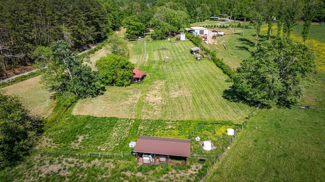 bird's eye view with a rural view