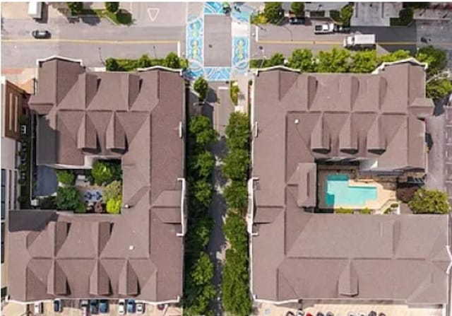 1075 Peachtree Walk Unit A205, Atlanta, GA 30309 - aerial overview of property's location featuring a pool area