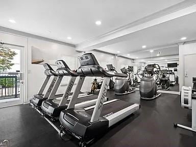 1075 Peachtree Walk Unit A205, Atlanta, GA 30309 - gym with recessed lighting