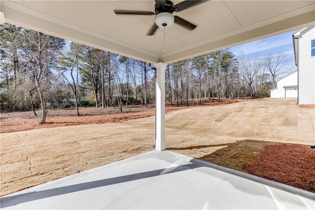 view of patio / terrace with ceiling fan