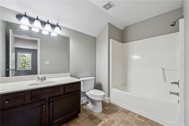 4850 Wilshire Xing, Cumming, GA 30040 - full bath with toilet, vanity, shower / washtub combination, stone finish floors, and baseboards