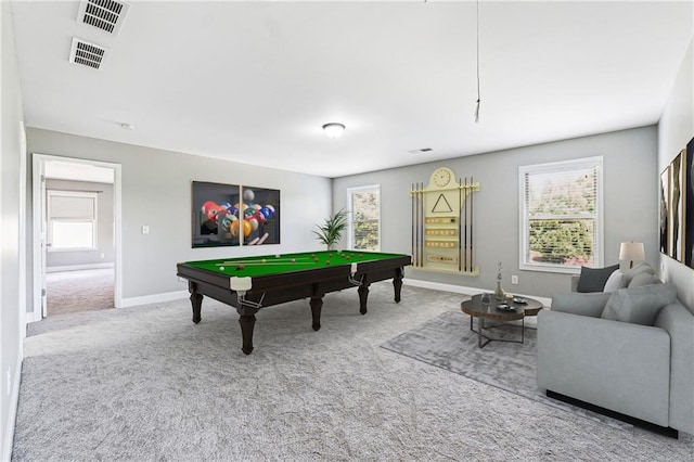 4850 Wilshire Xing, Cumming, GA 30040 - rec room featuring carpet floors, billiards table, healthy amount of natural light, and baseboards