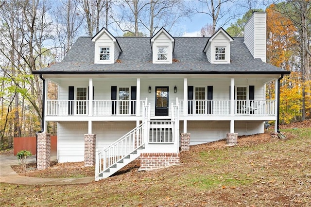 view of front of home with covered porch