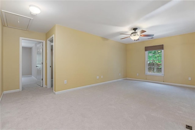168 Eagle Pointe Dr, Dahlonega, GA 30533 - empty room with attic access, a ceiling fan, light carpet, and baseboards