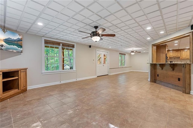 168 Eagle Pointe Dr, Dahlonega, GA 30533 - unfurnished living room with a ceiling fan, recessed lighting, and baseboards