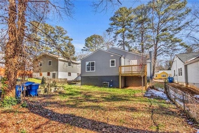 1271 Lorenzo Dr SW, Atlanta, GA 30310 - rear view of house featuring a wooden deck and central AC