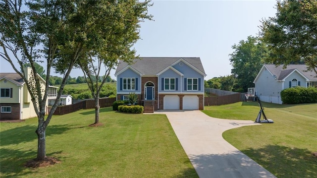 630 River Mill Rd, Bethlehem, GA 30620 - raised ranch featuring an attached garage, concrete driveway, and brick siding