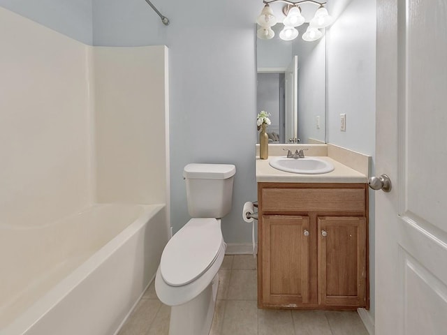 388 Oakhaven Way, Villa Rica, GA 30180 - full bath featuring toilet, tile patterned flooring, vanity, and bathing tub / shower combination