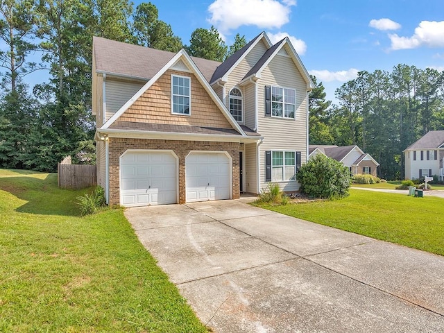388 Oakhaven Way, Villa Rica, GA 30180 - view of front of house with a front lawn, fence, and concrete driveway