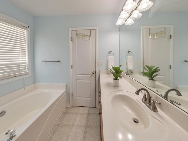 388 Oakhaven Way, Villa Rica, GA 30180 - full bathroom featuring double vanity, a sink, and a garden tub