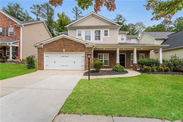 craftsman-style house featuring a front yard