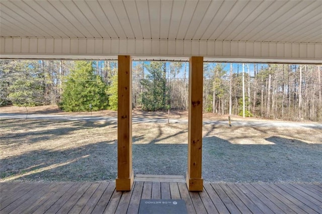 exterior space with hardwood / wood-style floors