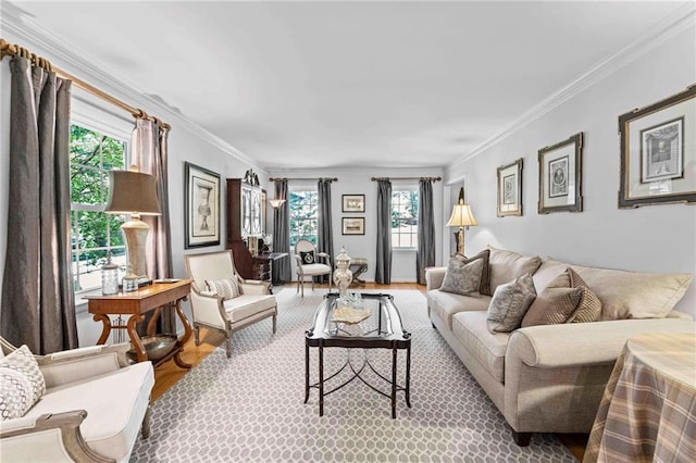 3287 Alton Rd, Atlanta, GA 30341 - living room featuring healthy amount of natural light, wood finished floors, and crown molding