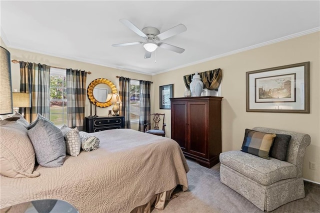 3287 Alton Rd, Atlanta, GA 30341 - bedroom featuring carpet flooring, ornamental molding, and ceiling fan