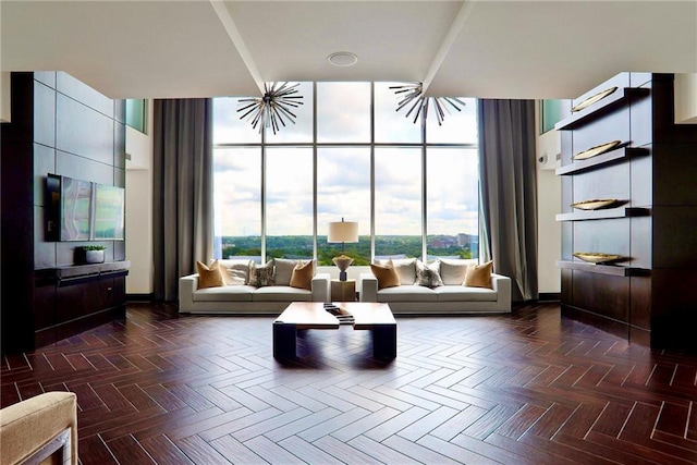 855 Peachtree St NE Unit 1108, Atlanta, GA 30308 - living room featuring a wall of windows and healthy amount of natural light