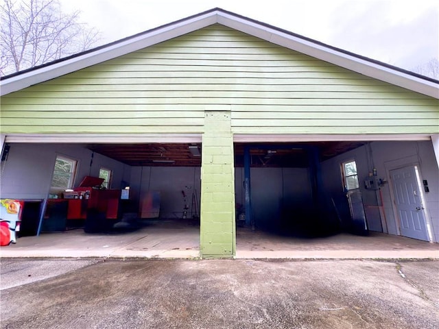 view of garage