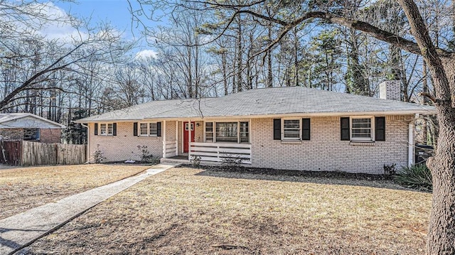 view of single story home