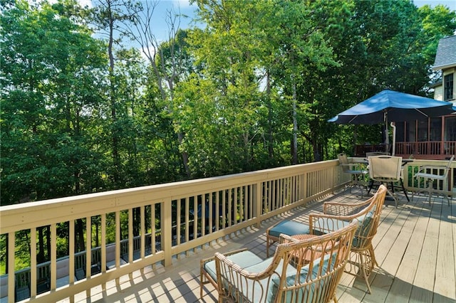 1313 Fallsbrook Ter NW, Acworth, GA 30101 - wooden terrace featuring outdoor dining space