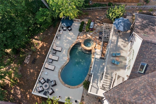 1313 Fallsbrook Ter NW, Acworth, GA 30101 - bird's eye view of a pool area