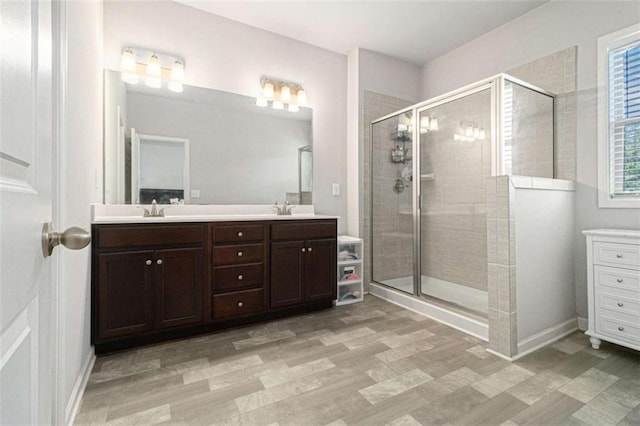 2700 Norwich Trce, Snellville, GA 30078 - bathroom with double vanity and a shower stall