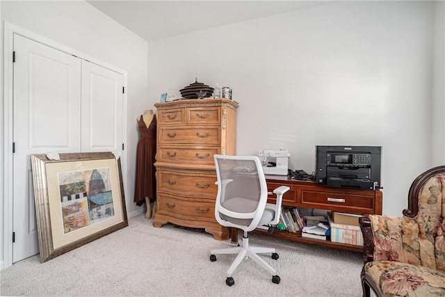 home office featuring carpet