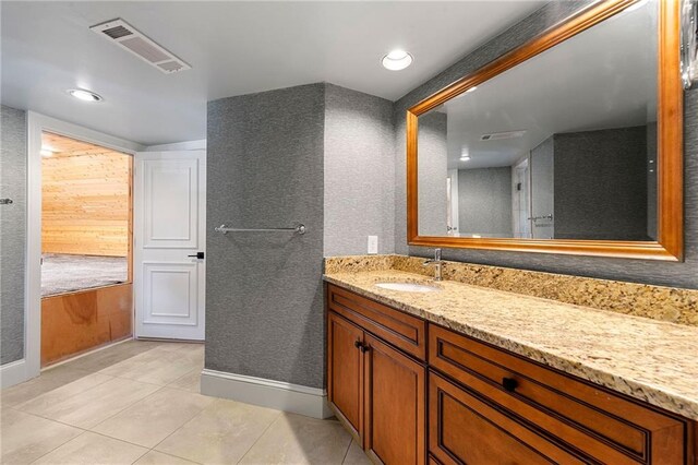 bathroom featuring vanity and tile patterned floors