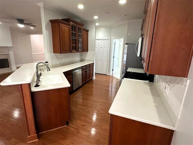 114 Vinings Way SE, Calhoun, GA 30701 - bathroom with crown molding, double vanity, tile patterned floors, a bath, and baseboards