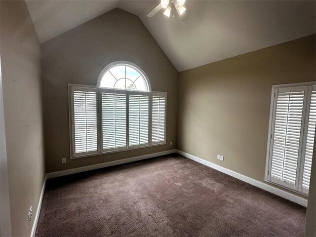 114 Vinings Way SE, Calhoun, GA 30701 - carpeted spare room with a ceiling fan, lofted ceiling, and baseboards