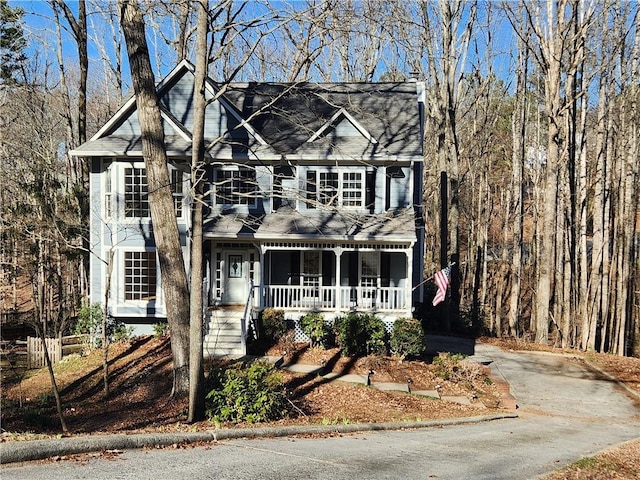 view of front of house featuring covered porch