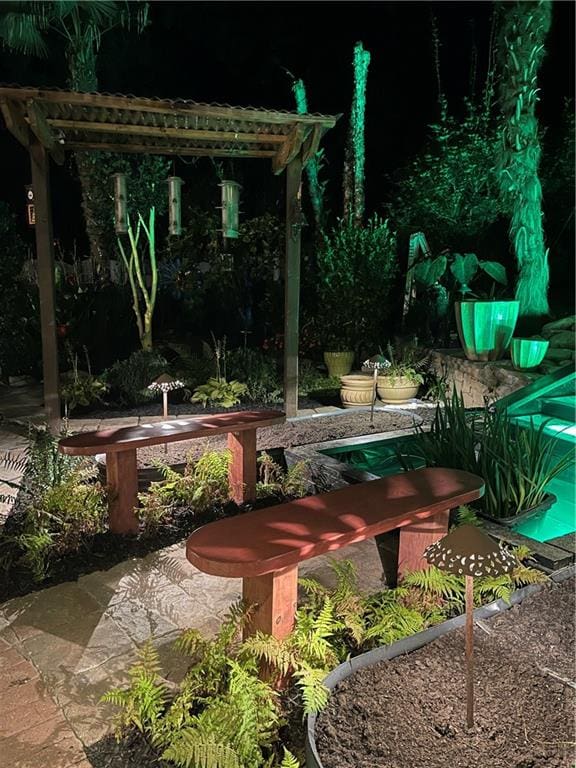 view of patio / terrace with a pergola