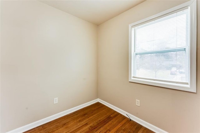 empty room featuring hardwood / wood-style floors and a wealth of natural light