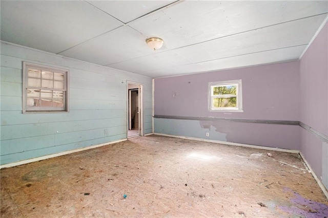 view of spare room