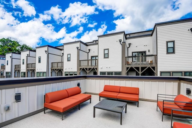 view of patio featuring an outdoor hangout area