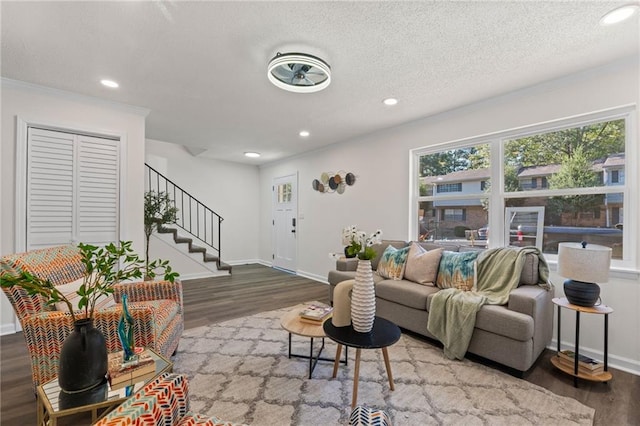 4701 Flat Shoals Rd Unit 56E, Union City, GA 30291 - living room with a textured ceiling and hardwood / wood-style flooring