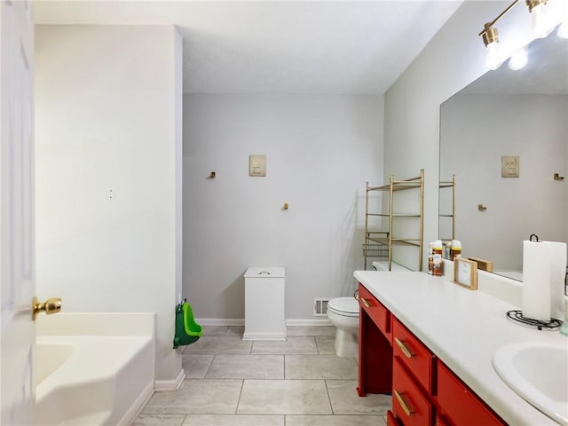 443 Rhett Dr, Loganville, GA 30052 - bathroom with vanity, a garden tub, and tile patterned flooring