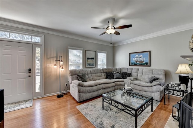 unfurnished dining area featuring light wood-type flooring and ceiling fan