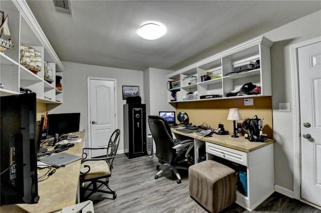 office featuring light hardwood / wood-style floors