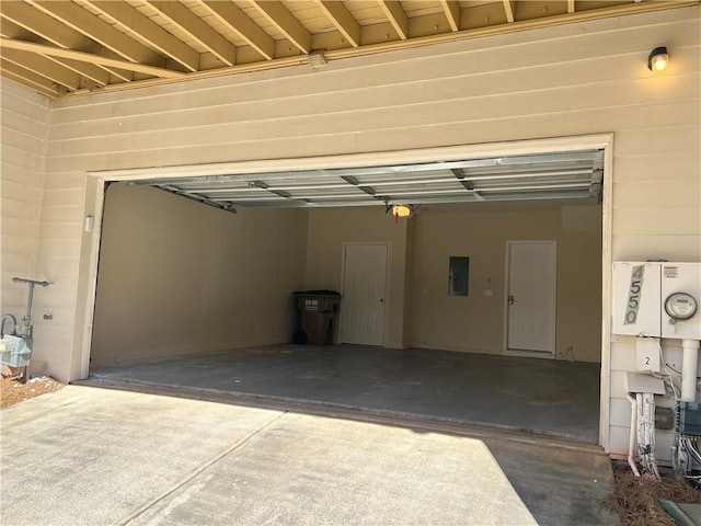 garage with electric panel