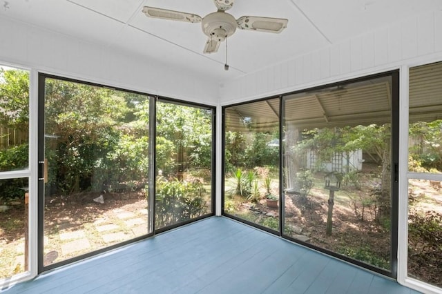 881 Mclinden Ave SE, Smyrna, GA 30080 - unfurnished sunroom with ceiling fan