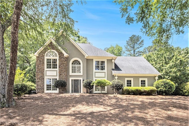 view of front of home with stucco siding