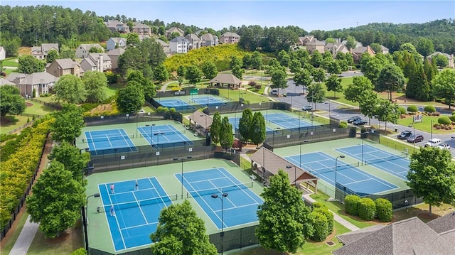 drone / aerial view with a residential view