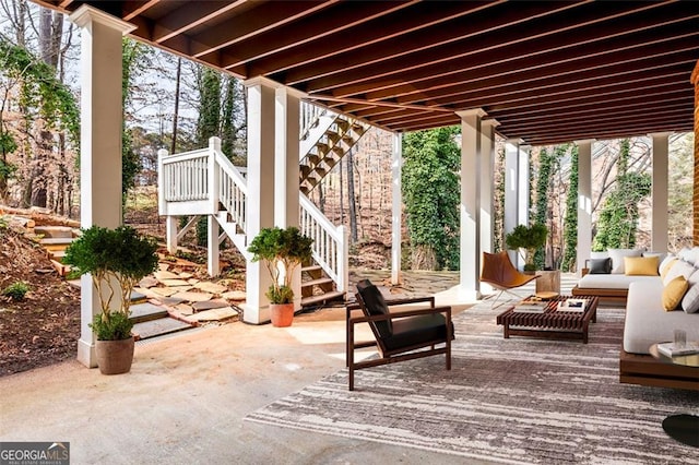 2616 Boddie Pl, Duluth, GA 30097 - view of patio / terrace featuring outdoor lounge area and stairway