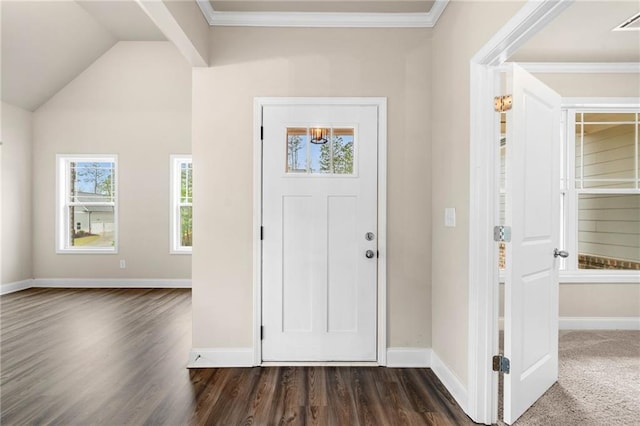 8230 Dawson View Way, Cumming, GA 30028 - entrance foyer with baseboards and dark wood finished floors