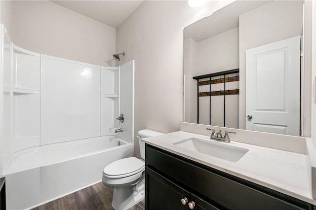 8230 Dawson View Way, Cumming, GA 30028 - full bathroom with vanity, wood finished floors, bathing tub / shower combination, and toilet