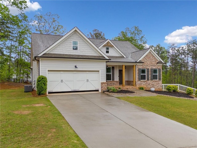 8230 Dawson View Way, Cumming, GA 30028 - craftsman-style house featuring fence, central AC, driveway, and a front yard