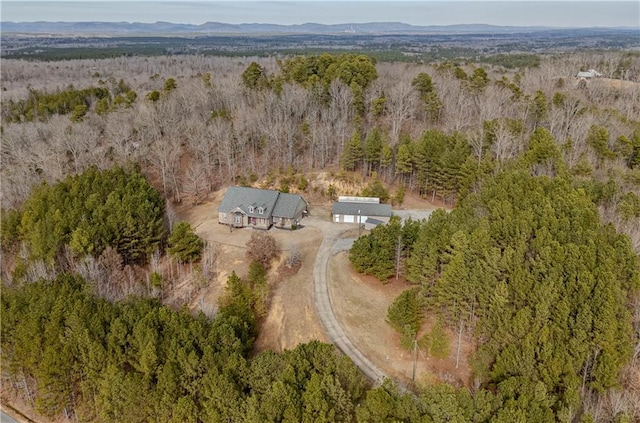 bird's eye view featuring a mountain view