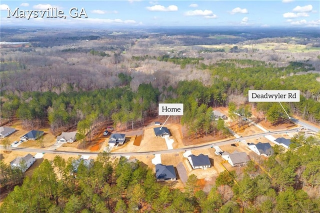 drone / aerial view with a forest view